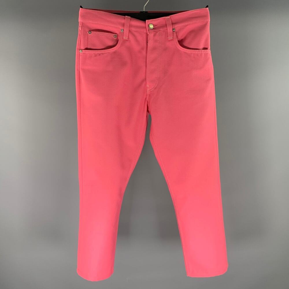 HELMUT LANG Size 31 Pink Cotton / Polyester Jean Cut Casual Pants